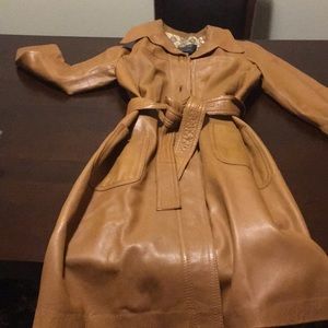 Pertegaz-pile leather trench coat